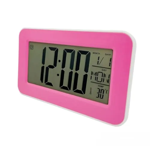 Digital Display Desk & Shelf Clock Battery Oparated Digital Alarm Clock (Pink)