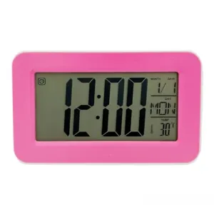 Digital Display Desk & Shelf Clock Battery Oparated Digital Alarm Clock (Pink)
