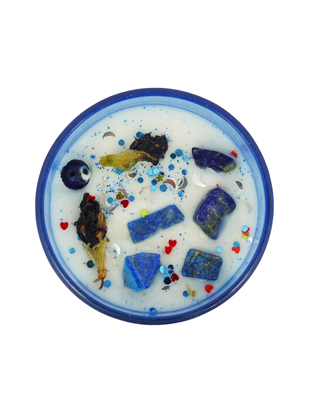 Divine Senses Scented Candles | Aromatherapy Meditation Manifestation Candles | Evil Eye Natural Soy Wax Hand Poured 25 Hours Burning time | Candles for Home Decor |Apple Lemon Lilly