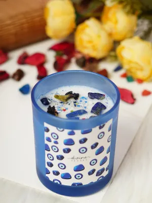Divine Senses Scented Candles | Aromatherapy Meditation Manifestation Candles | Evil Eye Natural Soy Wax Hand Poured 25 Hours Burning time | Candles for Home Decor |Apple Lemon Lilly
