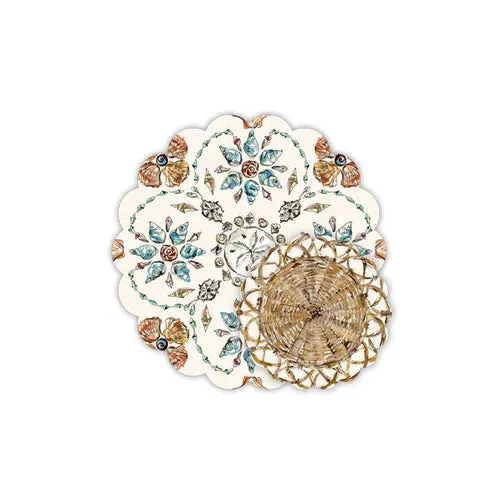 Doily Set - Handpainted Coastal Seashells