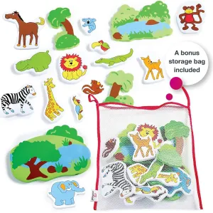 Edushape Magic Creations Bathtub Foam Stickers, Jungle Fun, 17 Piece Set