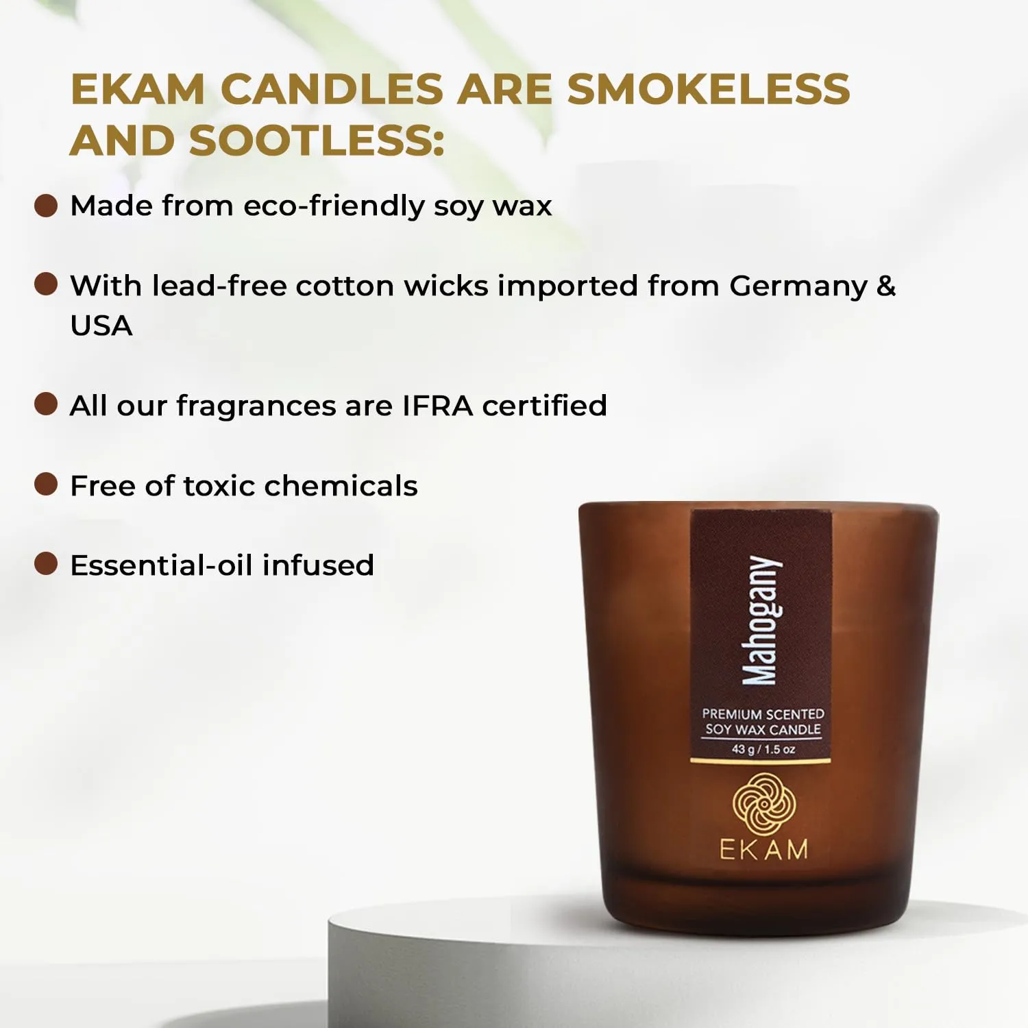 EKAM Gift Box| Pack of 4 Scented Votive Candles| Fragrances- Mahogany, Lavender, Black tea & Pomegranate and Jasmine| Ideal for Home Décor, Aromatherapy & Gifting| 10 hr. burn time|40g each