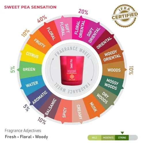 EKAM Pack of 4 Frosted Shot Glass Scented Candles| Long Lasting| Ideal for Home Décor, Aromatherapy, Gifting| Lead-Free| Sweet Pea, Twilight Sky, Forest Pine, Cranberry | 10 Hours Burn Time| Gift Set
