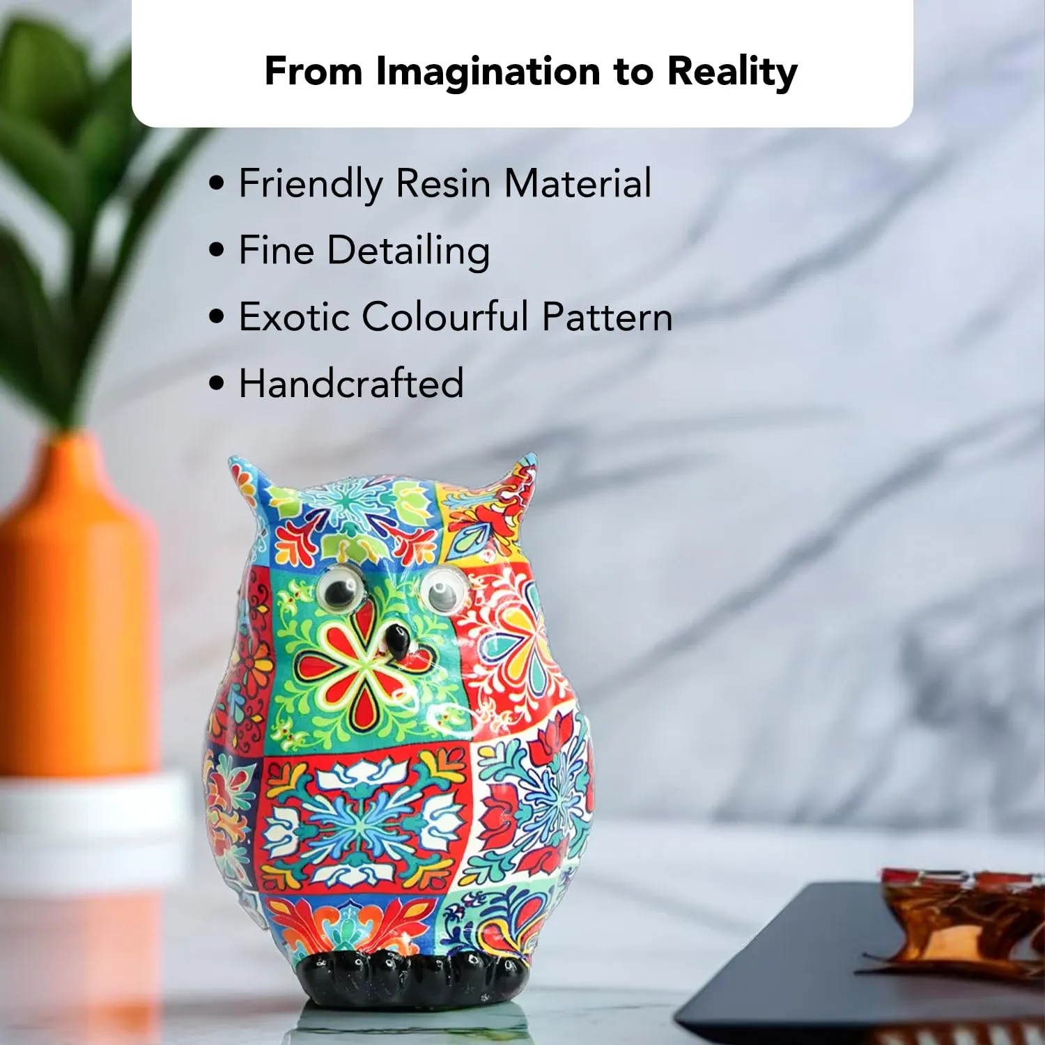 Ekhasa Owl Showpieces for Home Decor Living Room Decorative Items | Show Pieces Gift Items for Home Decoration | Center Table Tv Unit Showcase Shelf Office Desk Interior Artifacts Statue Figurines
