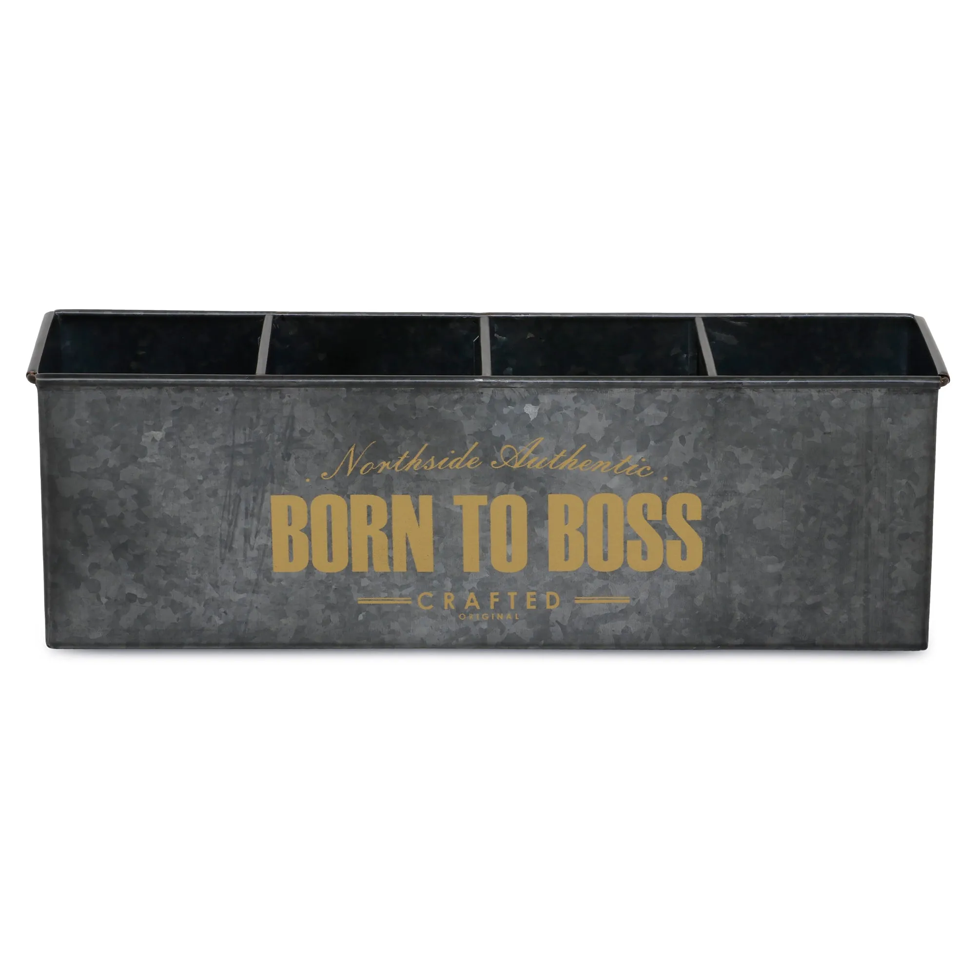 Elan Born to Boss Gadget Organiser, Desk Organizer, Cosmetic Organizer (4 Compartment, Antique Black)