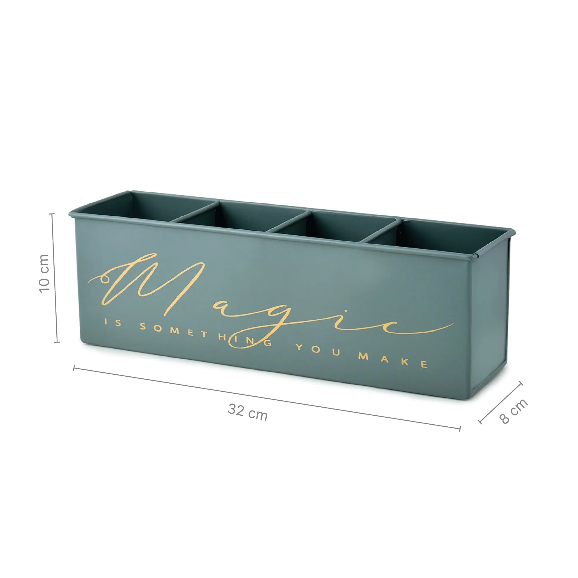 Elan Magic All In One Multifunctional Office Supplies Desk Organizer- Moss Green