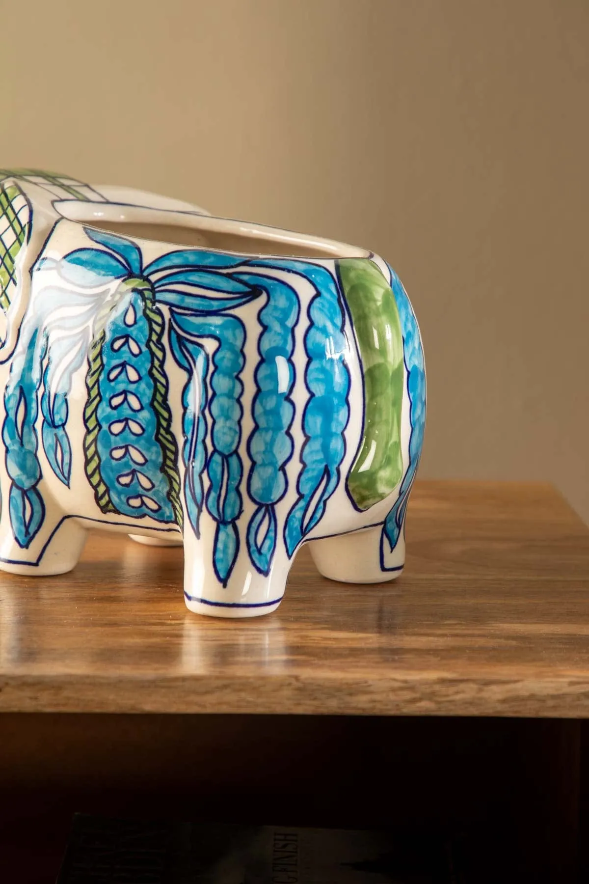 Ele By The Trees  Ceramic Centerpiece (Citron Green)