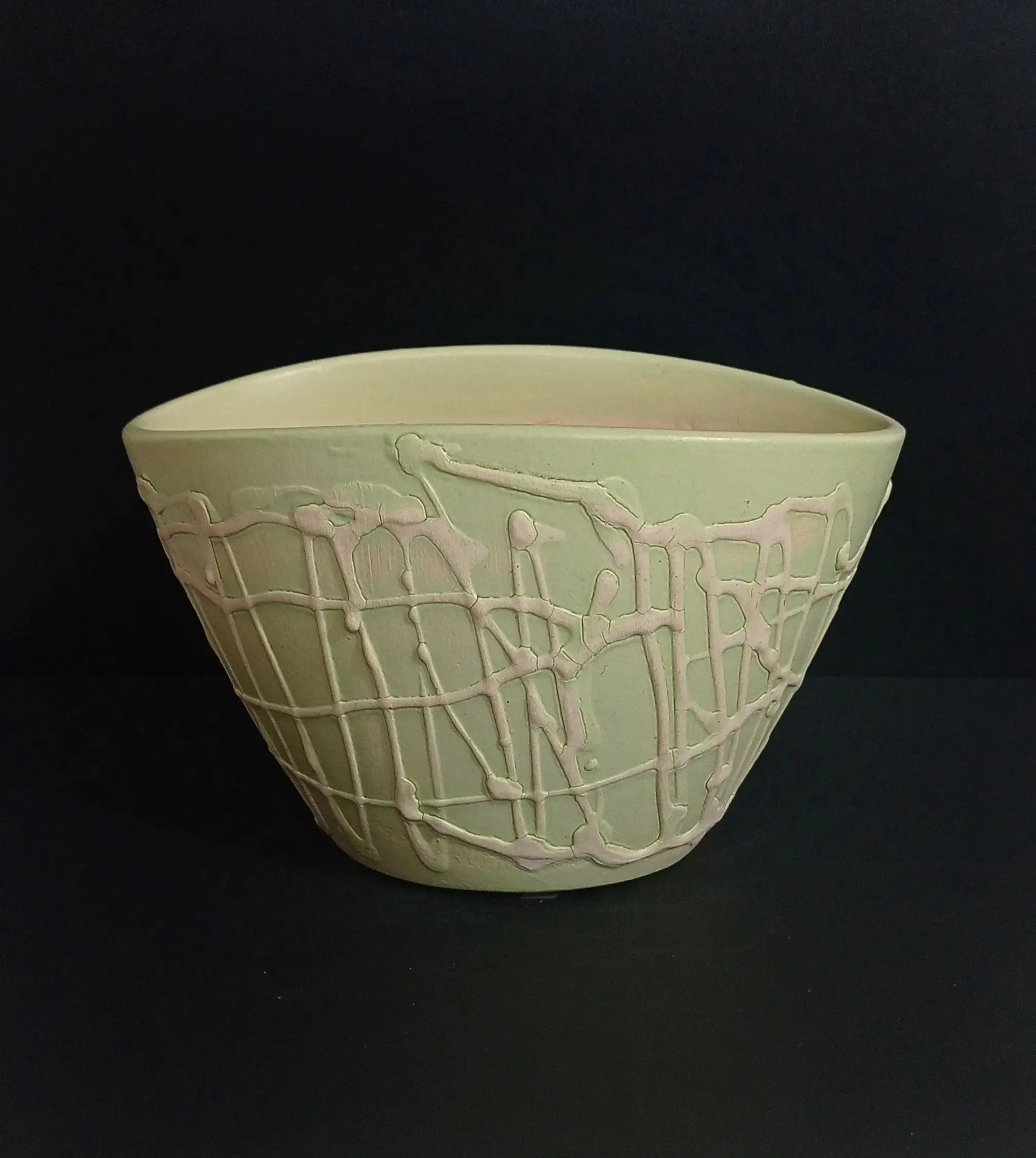 Elegant Green Oval Ceramic Planter - Modern Home and Office Decor