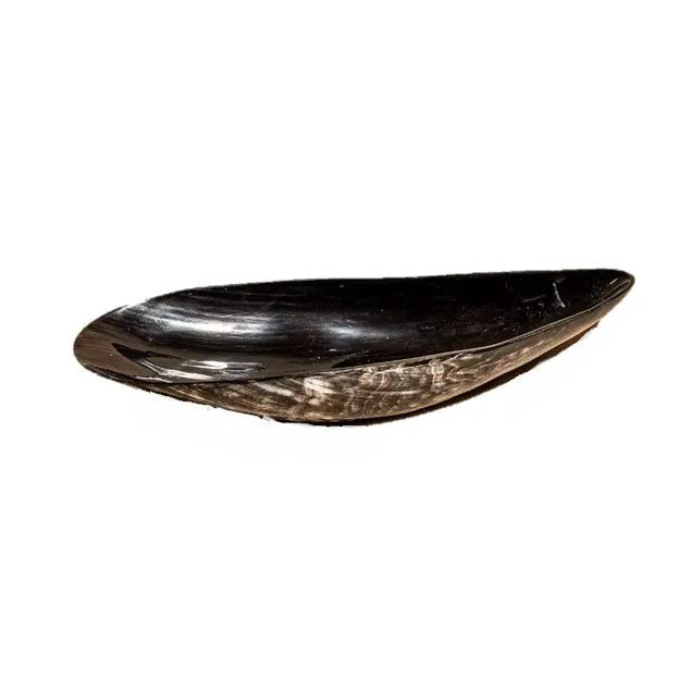 Elongated Horn Oval Decorative Tray -Dark