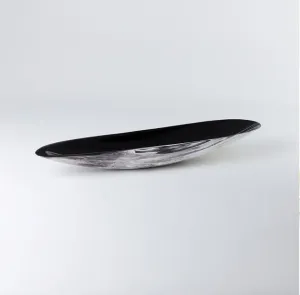 Elongated Horn Oval Decorative Tray -Dark