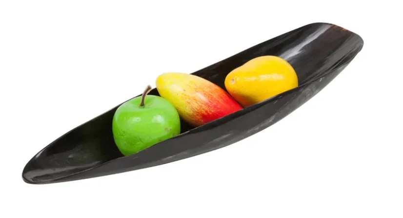 Elongated Horn Oval Decorative Tray -Dark