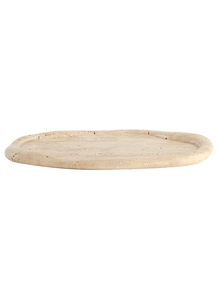Emi Decorative Tray in Travertine - Beige