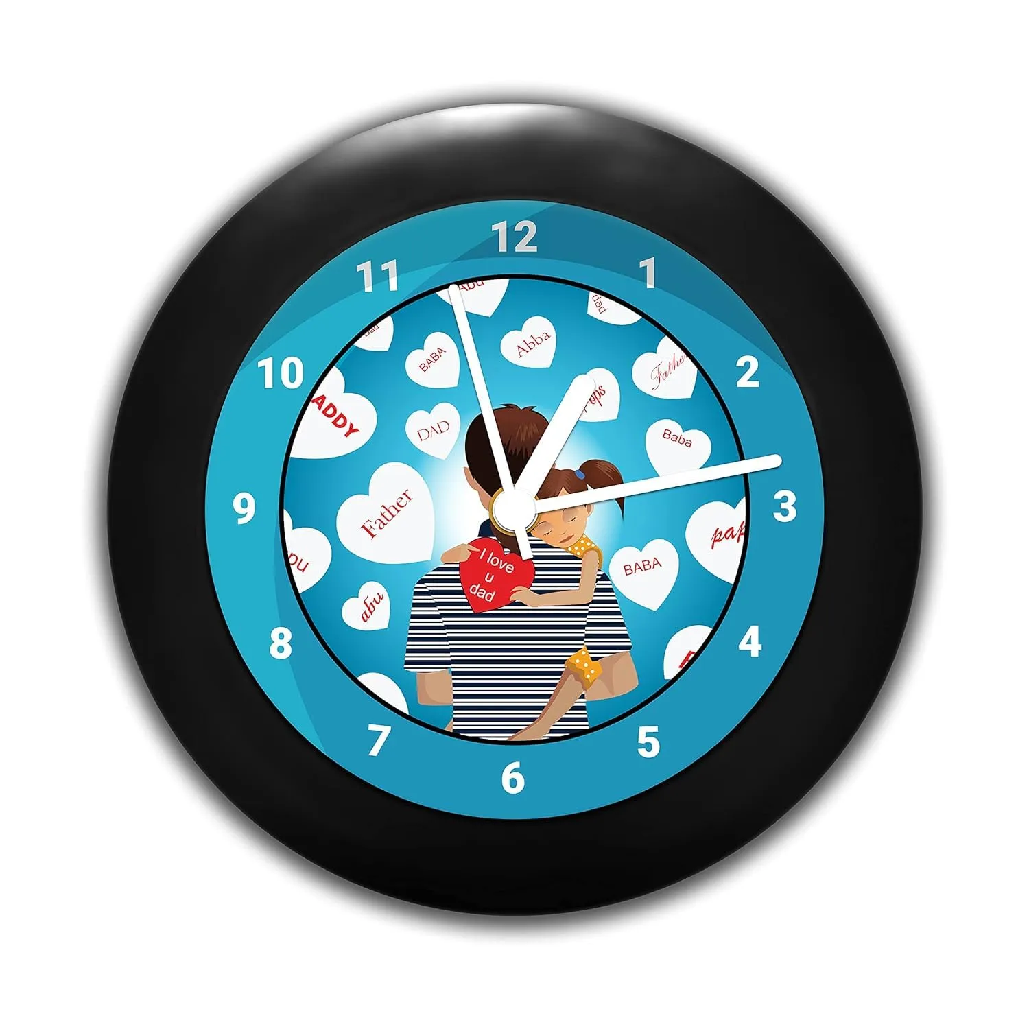 Epic Stuff - I Love You Dad (Girl) - Design Table Clock | Desk Clock for Home and Office,Best Gift for Father's Day