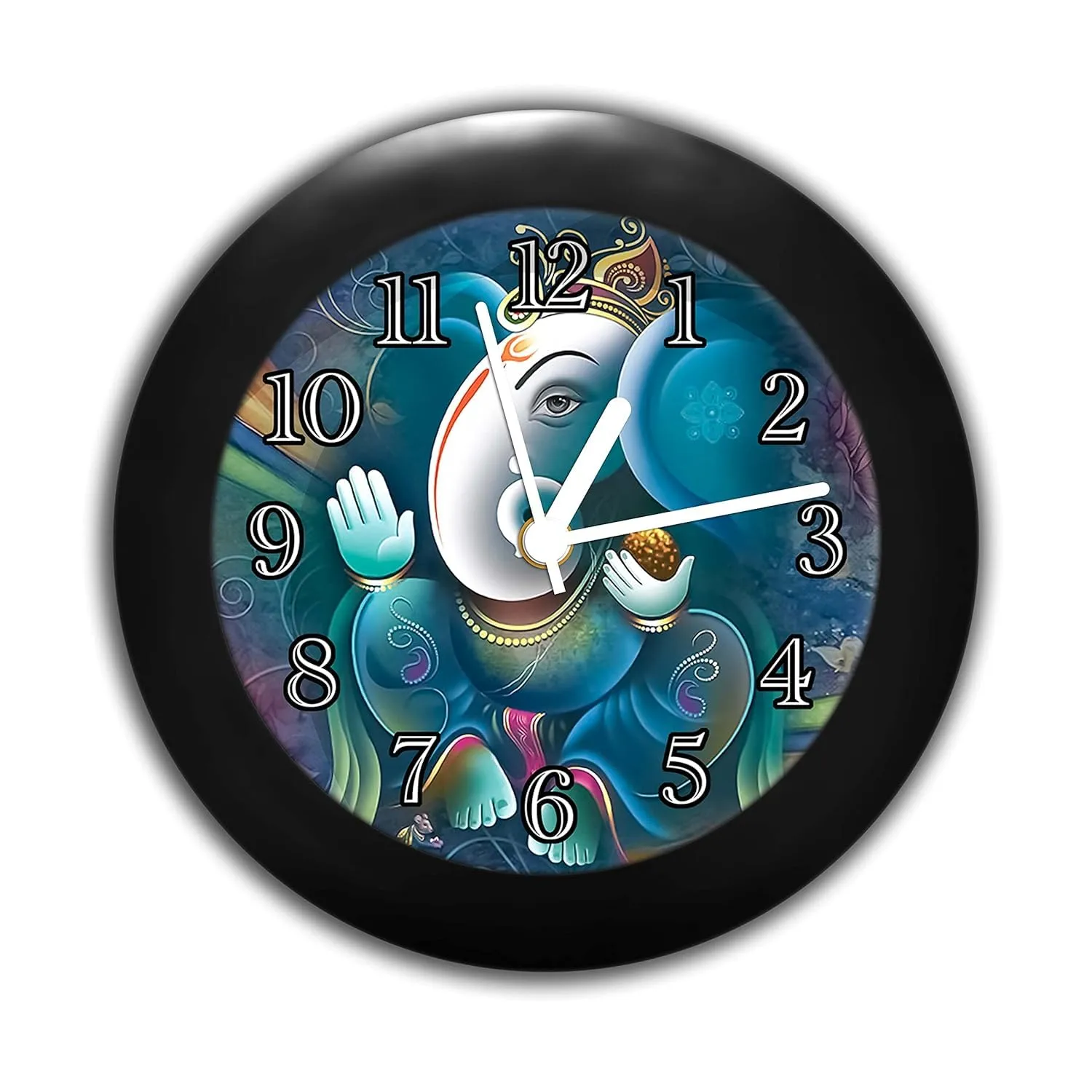 Epic Stuff - -Lord Ganesha Design Plastic Round Table Clock - Best Accessories for Home and Office Decor