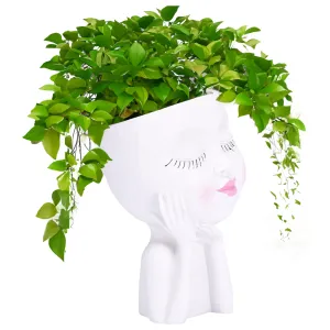 Face Planter Pot With Drainage Hole - Decorative Head Indoor/Outdoor Planters
