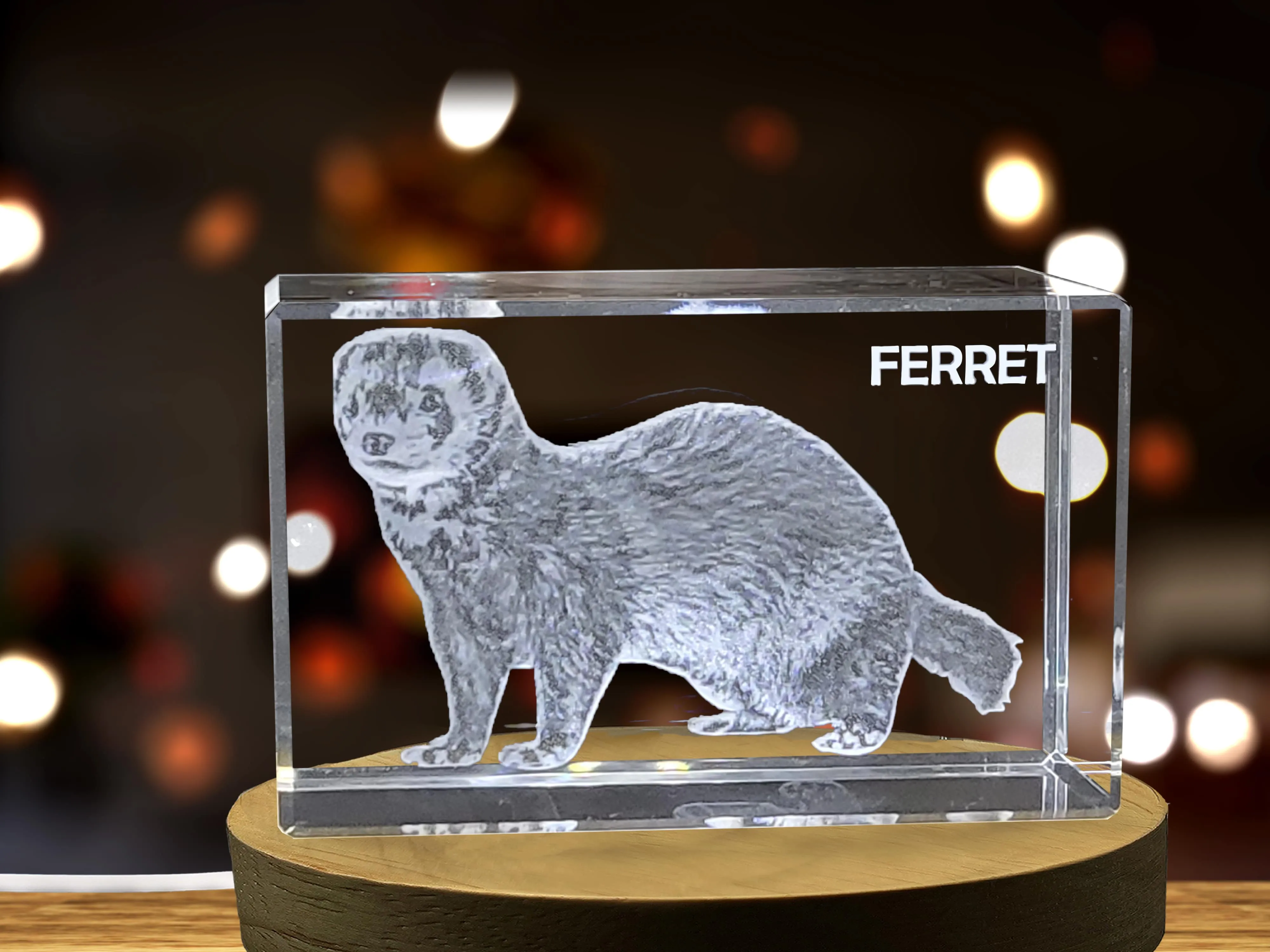 Ferret Crystal Art | Unique Crystals Carved with Playful Mustelid Designs