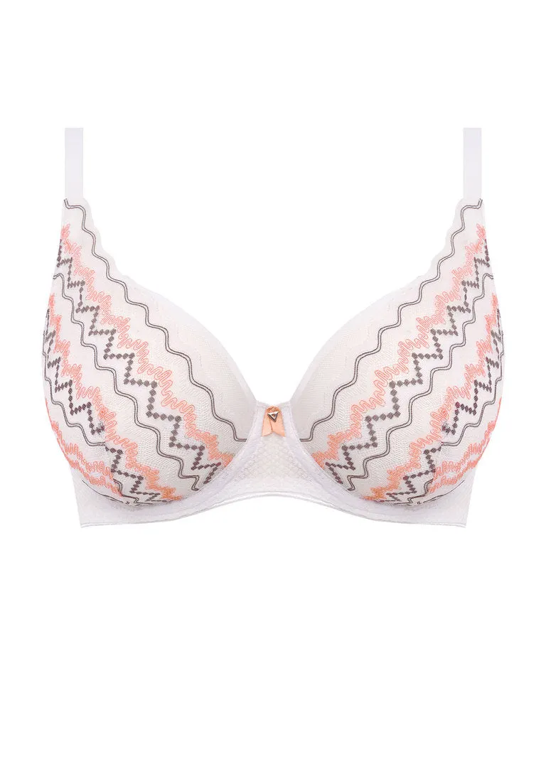 Festival Vibe High Apex Bra - White Coral