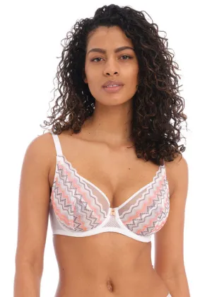 Festival Vibe High Apex Bra - White Coral