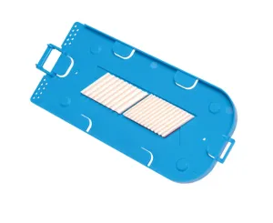 Fiber Splice Tray, 24 Single Fusion Splices, Plastic, 0.5in x 9.75in x 4.5in