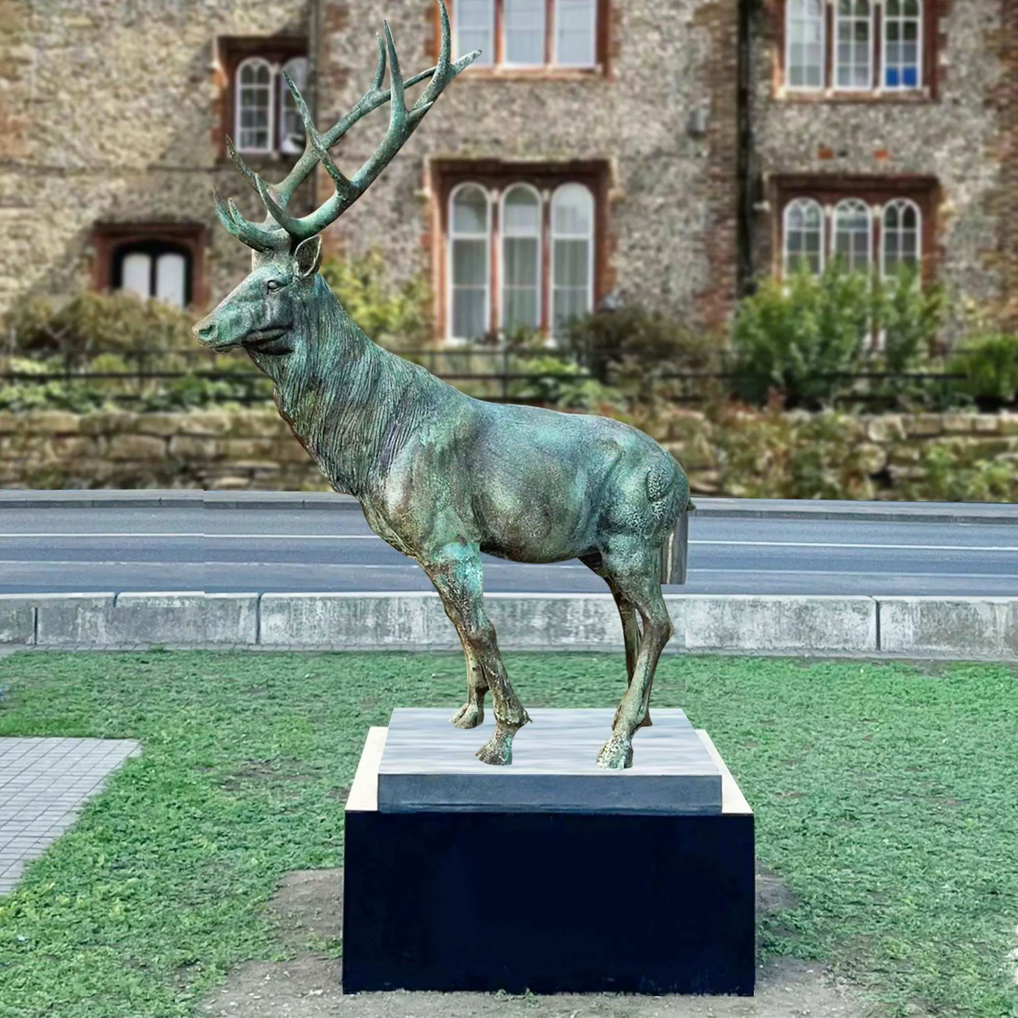 FINEST Garden Art Animal Sculpture Elk Bronze Sculpture FB-022