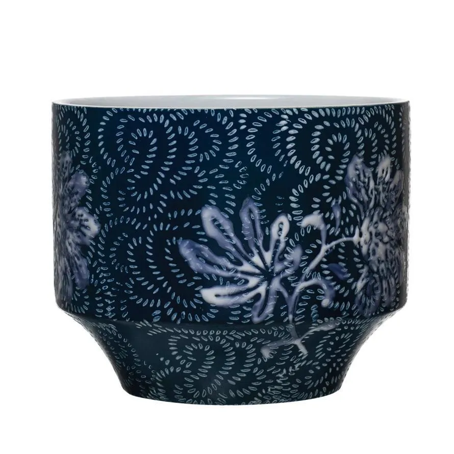 Floral Stoneware Planter