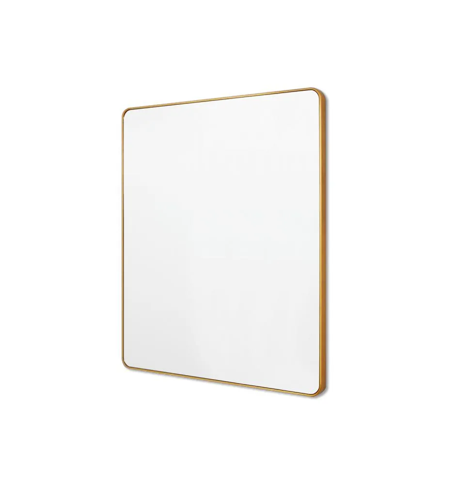 Flynn 80cm Curve Rectangular Mirror - Brass
