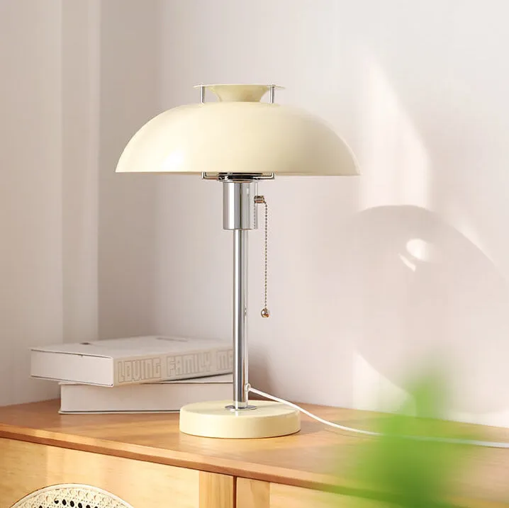 French Vintage Iron Round Dome 1-Light Table Lamp