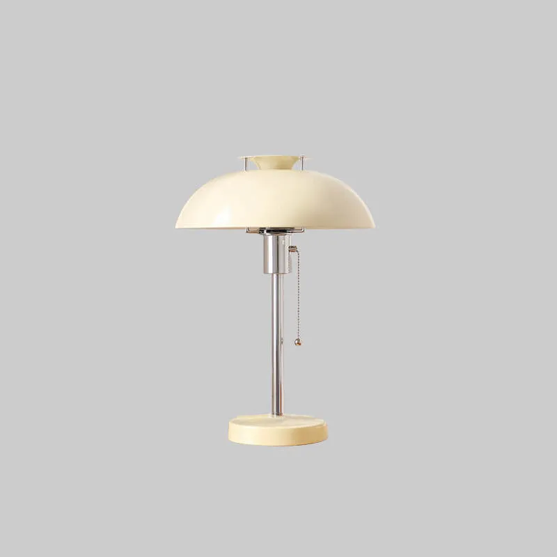 French Vintage Iron Round Dome 1-Light Table Lamp