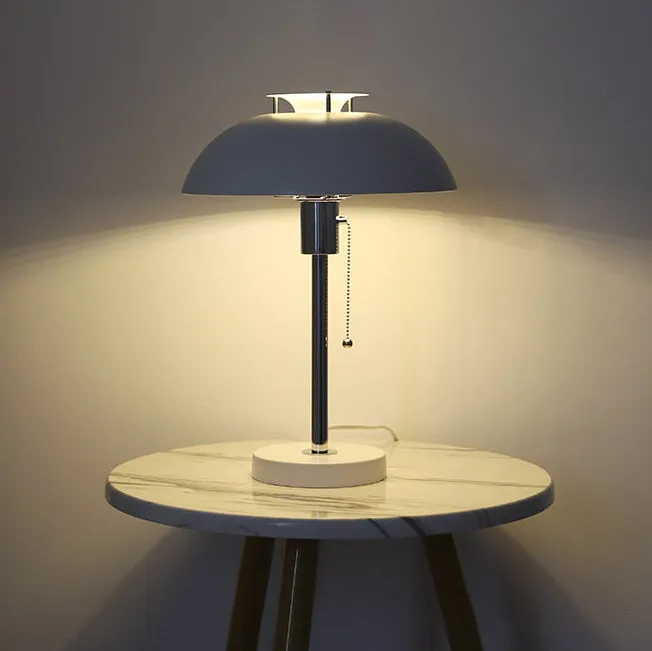 French Vintage Iron Round Dome 1-Light Table Lamp