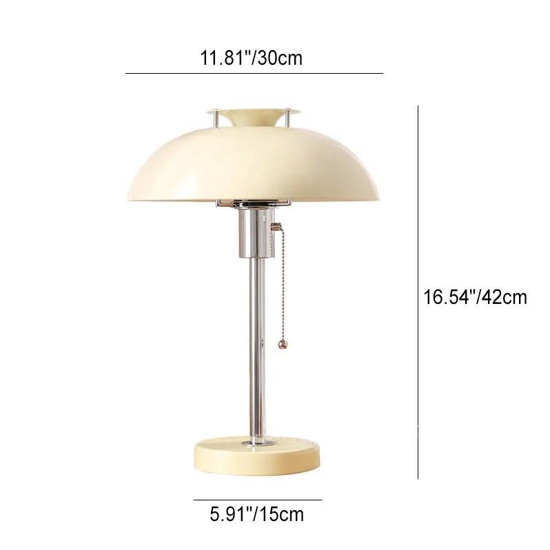 French Vintage Iron Round Dome 1-Light Table Lamp