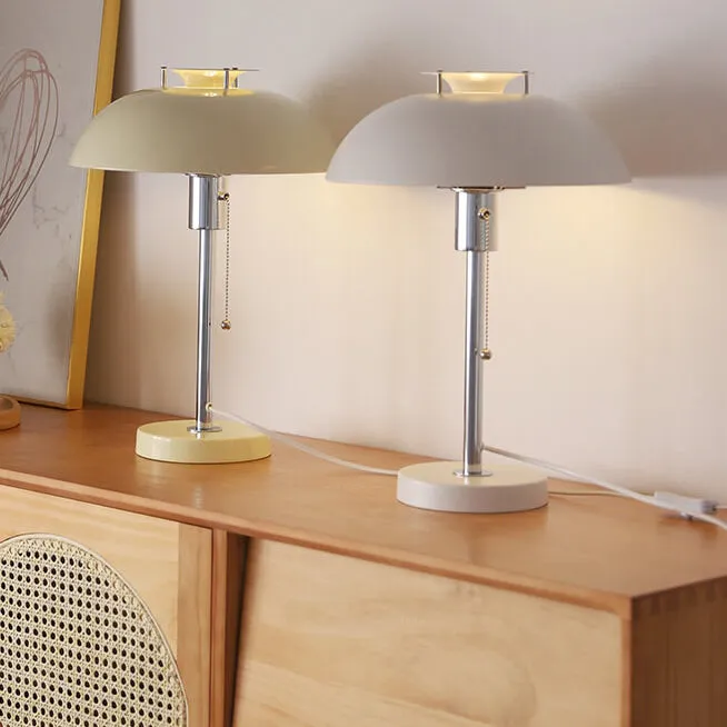 French Vintage Iron Round Dome 1-Light Table Lamp