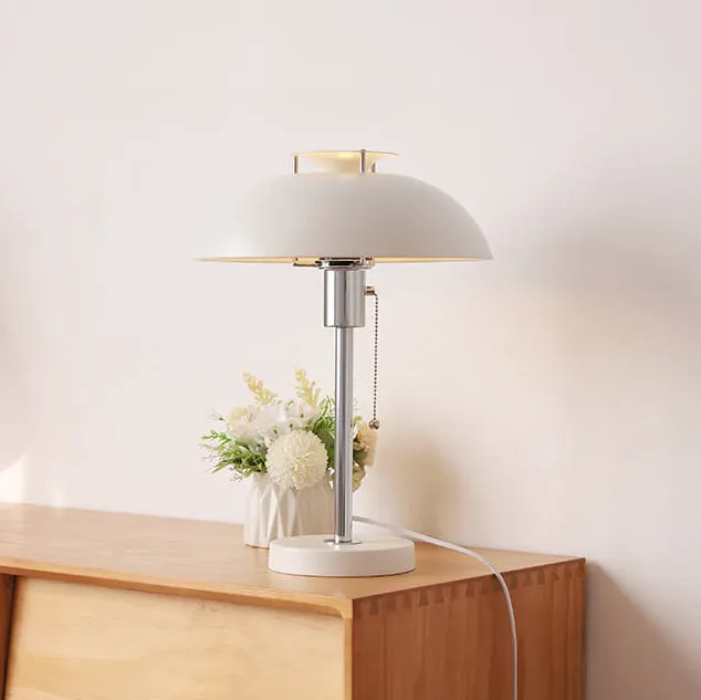 French Vintage Iron Round Dome 1-Light Table Lamp