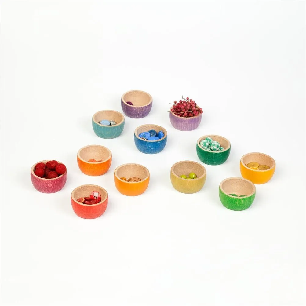 Grapat 12 Wooden Rainbow Bowls 16-138