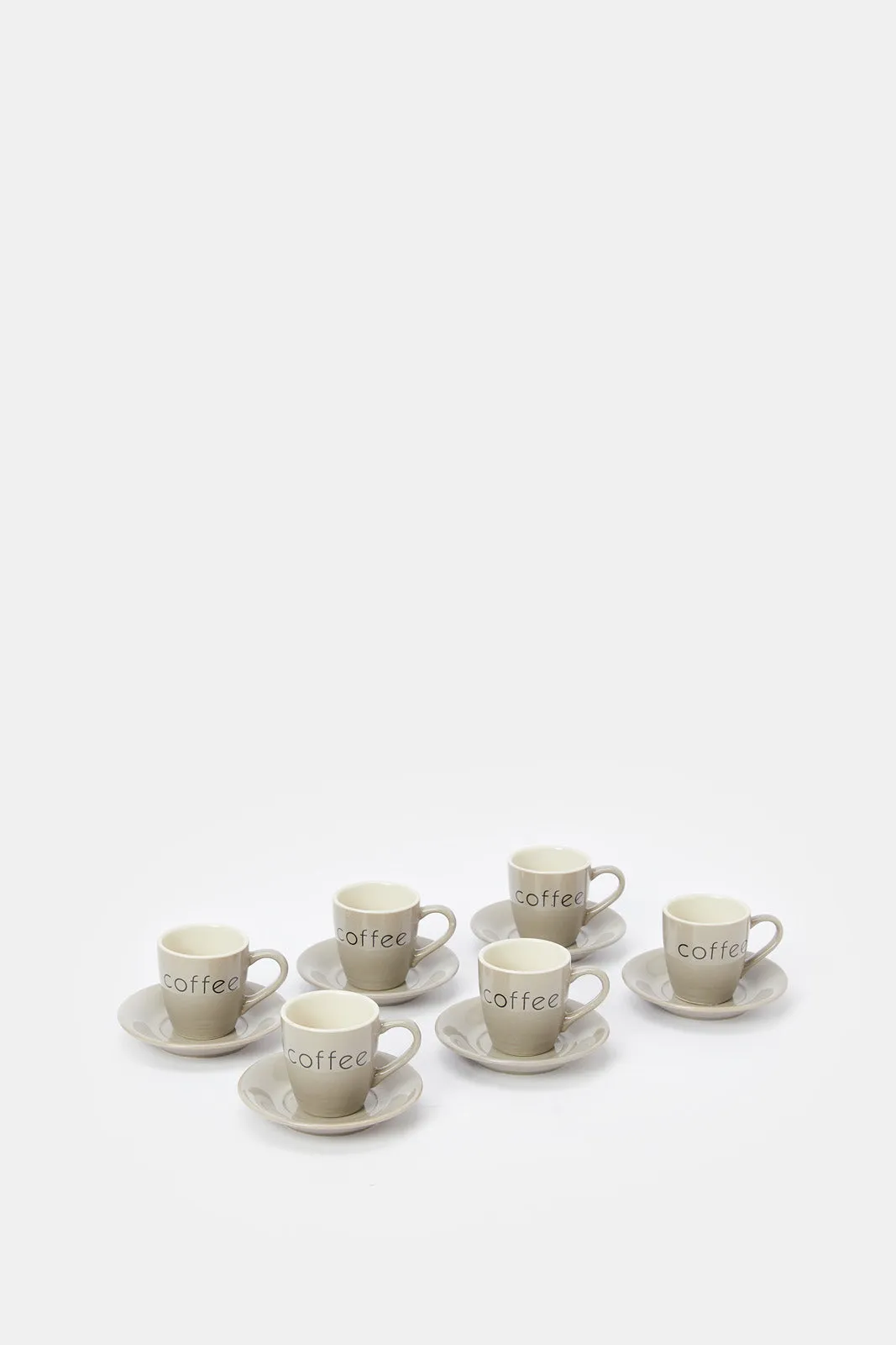 Grey Espresso Set With Wooden Stand (13 Piece)