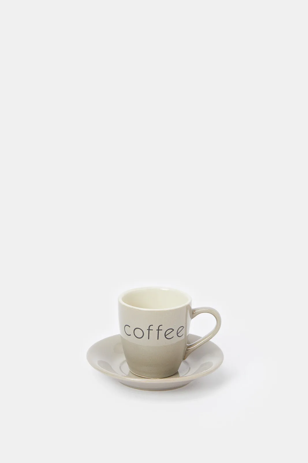 Grey Espresso Set With Wooden Stand (13 Piece)