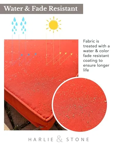 Harlie & Stone Outdoor Seat Cushion 22 x 22 Outdoor Cushions Orange