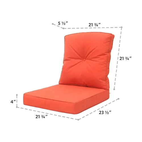 Harlie & Stone Outdoor Seat Cushion 22 x 22 Outdoor Cushions Orange