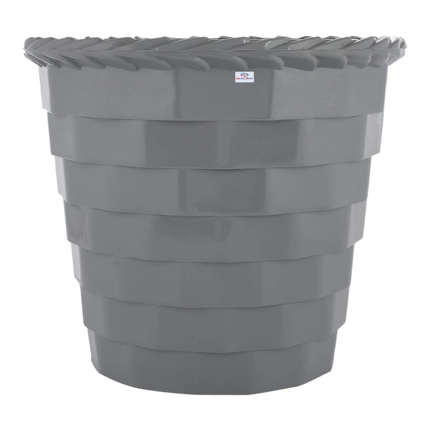 Heart Home Brick Flower Pot|Durable Plastic Flower Pots|Planters for Home Décor|Garden|Living Room|Balcony|8 Inch|Pack of 4 (Grey)