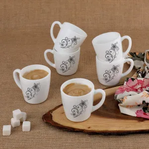 Imperial Camber Black Ricca Mugs, 6 Pieces
