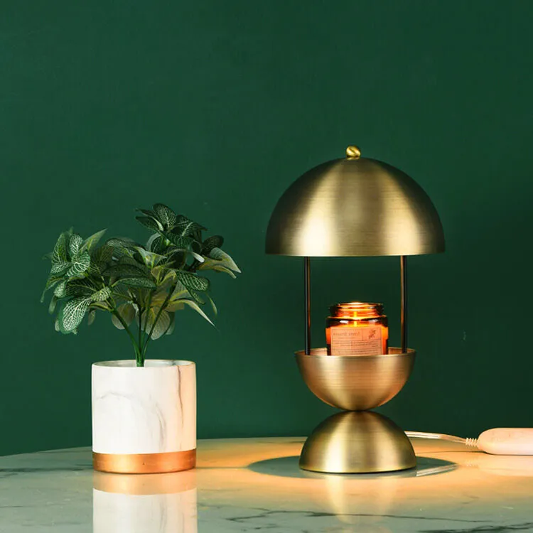 Industrial Brass Color Dome Metal 1-Light Melting Wax Table Lamp