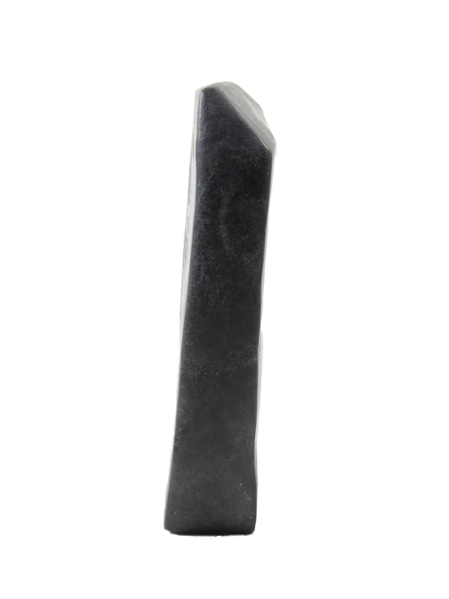 Inuit fishing soapstone carving by Artist Moses Ainalik