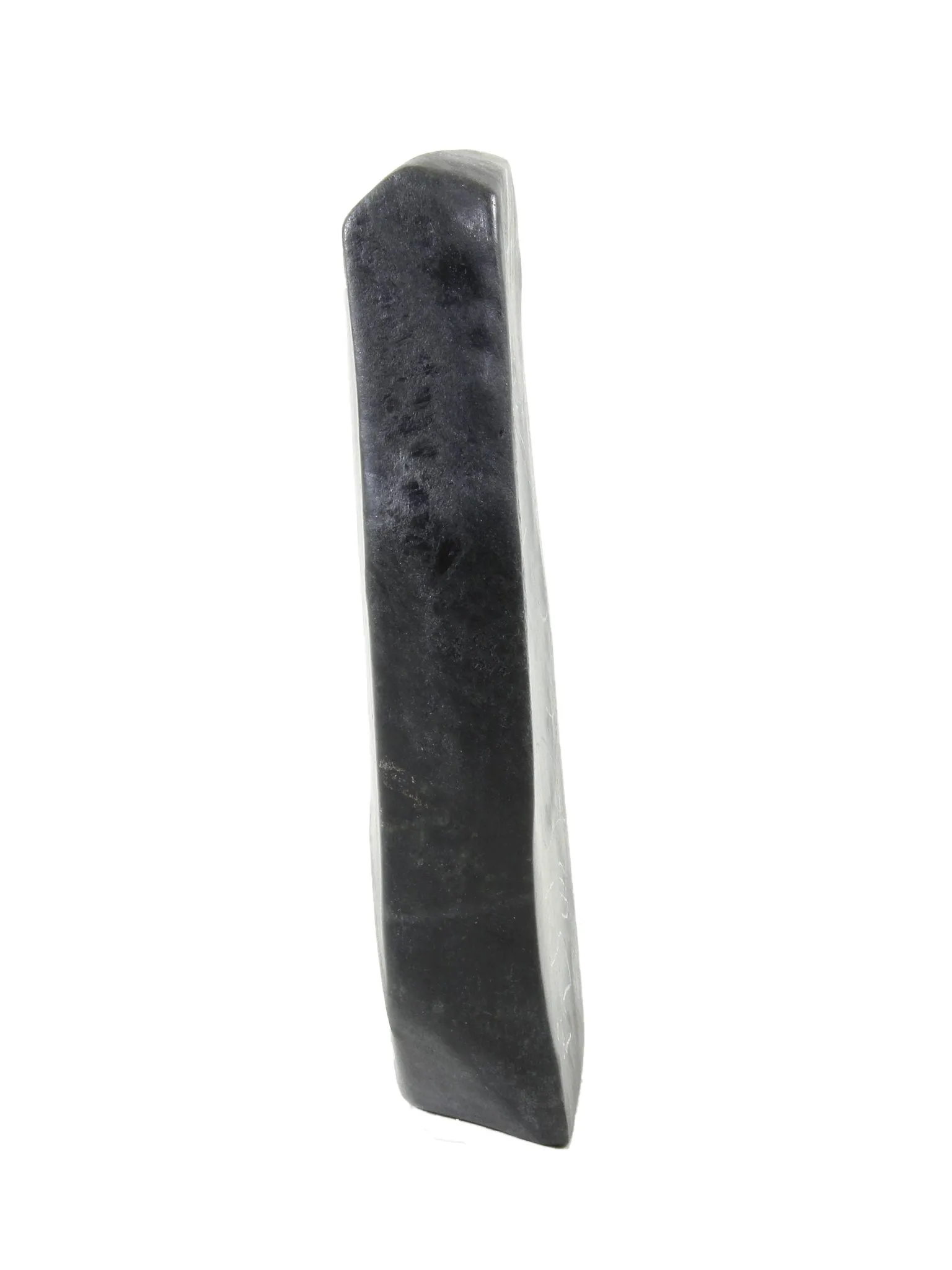 Inuit fishing soapstone carving by Artist Moses Ainalik