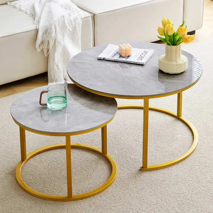 Italian Nordic Luxury Modern Gold-طقم طاولة قهوة