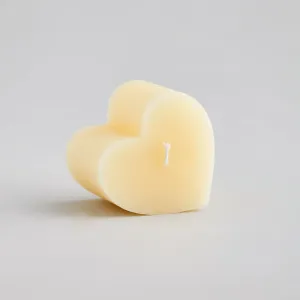 Ivory Mini Heart Candle Unscented