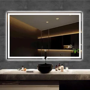 KALYAN TRADERS led Wall Miderror a Stylish Interior Decor Mirror for The Bathroom, Makeup Area and Warm Lighting, White, and Natural White led Lights Mirror Size (24x30).