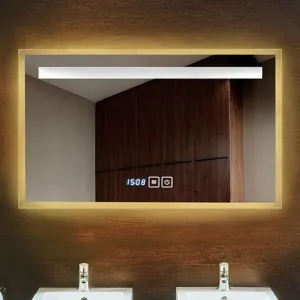 KALYAN TRADERS Wall and Bathroom Mirror with Touch Sensor/3 Tone(White Light, Natural Light, Warm Light)/Designer Mirror for Living Room/Bedroom/Dining Room–Rectangular Shape (24x30 inch).