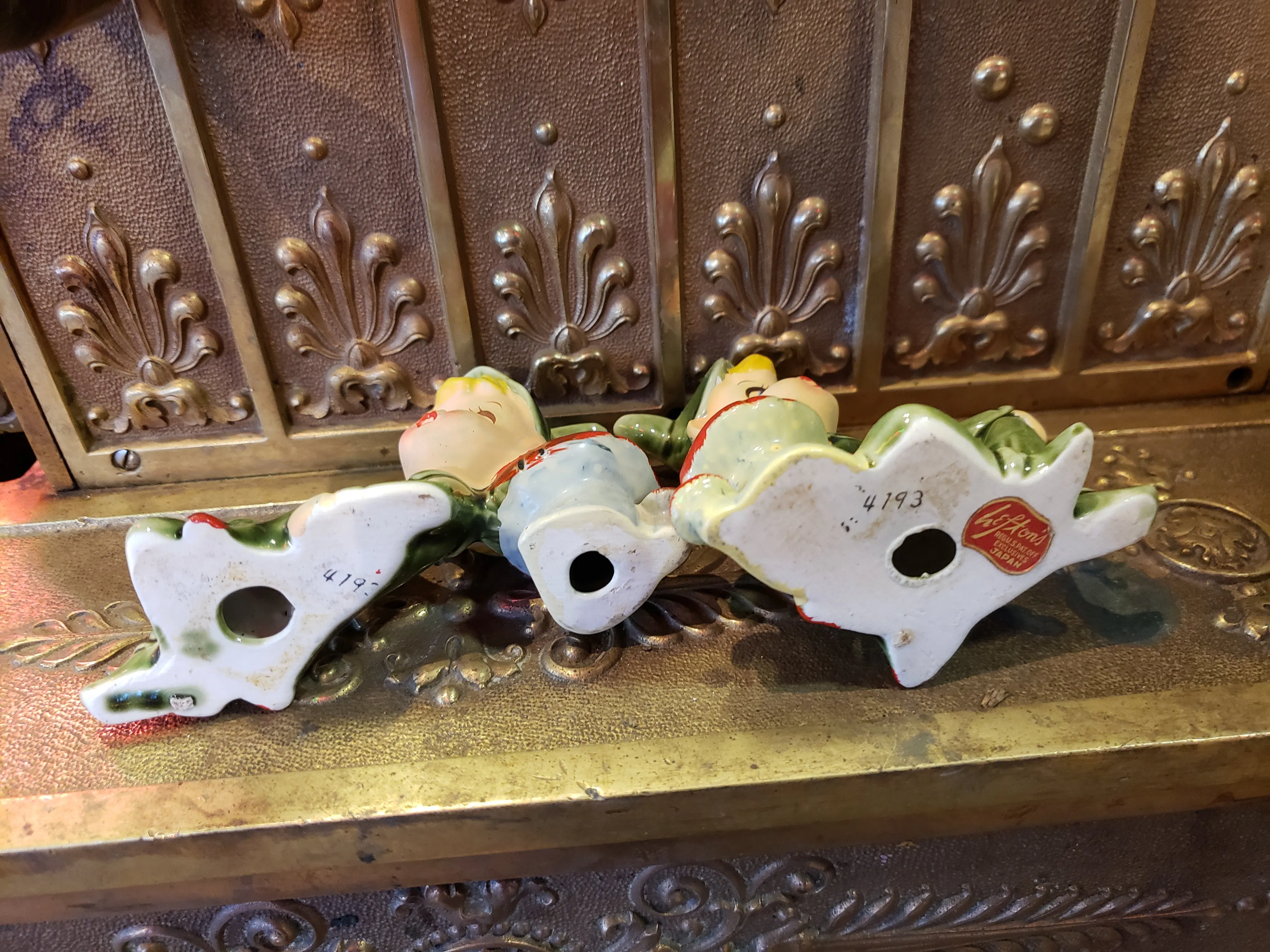 Lefton Pair of Pixies with mushrooms