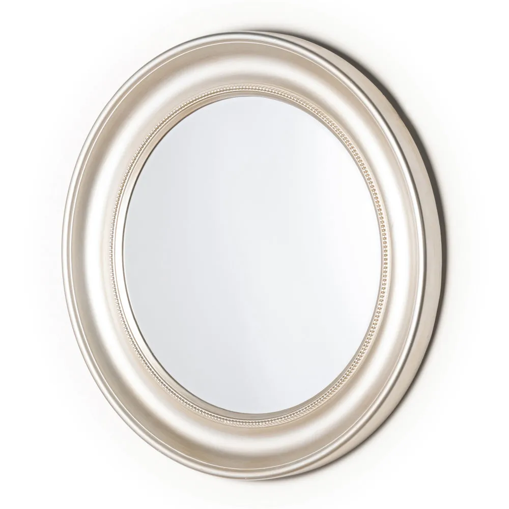 Lena wall mirror beaded round champagne