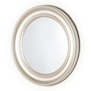 Lena wall mirror beaded round champagne